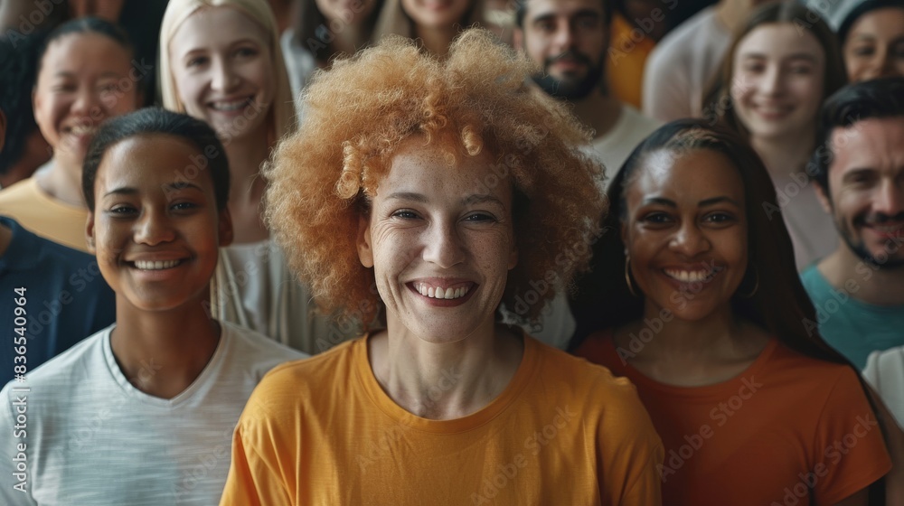 Diverse group of people smiling together, showing unity and friendship Diverse group of people smiling together, showing unity and friendship