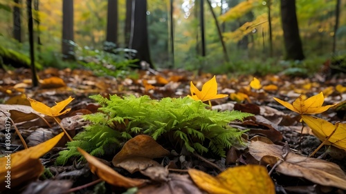 Autumnal Detail: Intricate Temperate Forest Floor View, Seasonal Tapestry: Detailed Autumn Temperate Forest Floor, Forest Floor Wonders: Close-Up of Autumn in a Temperate Woodland, Nature's Mosaic © Ali Khan