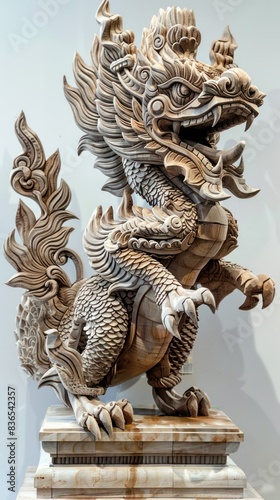 Beautiful wood carvings of mythical animals.