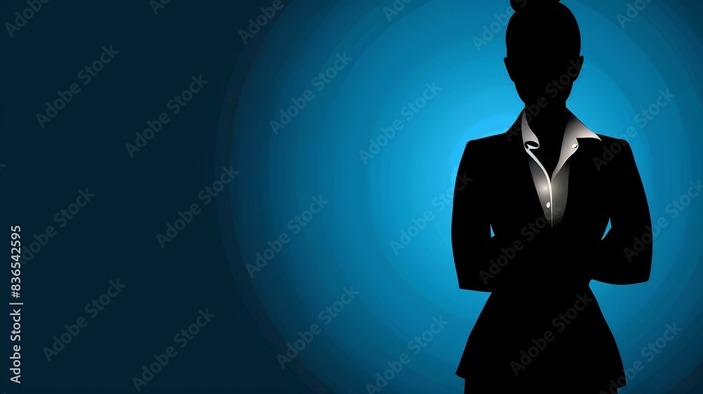 Captivating image of a female CEO in a stylish business suit, embodying leadership, success, and sophistication in a stunning silhouette.
