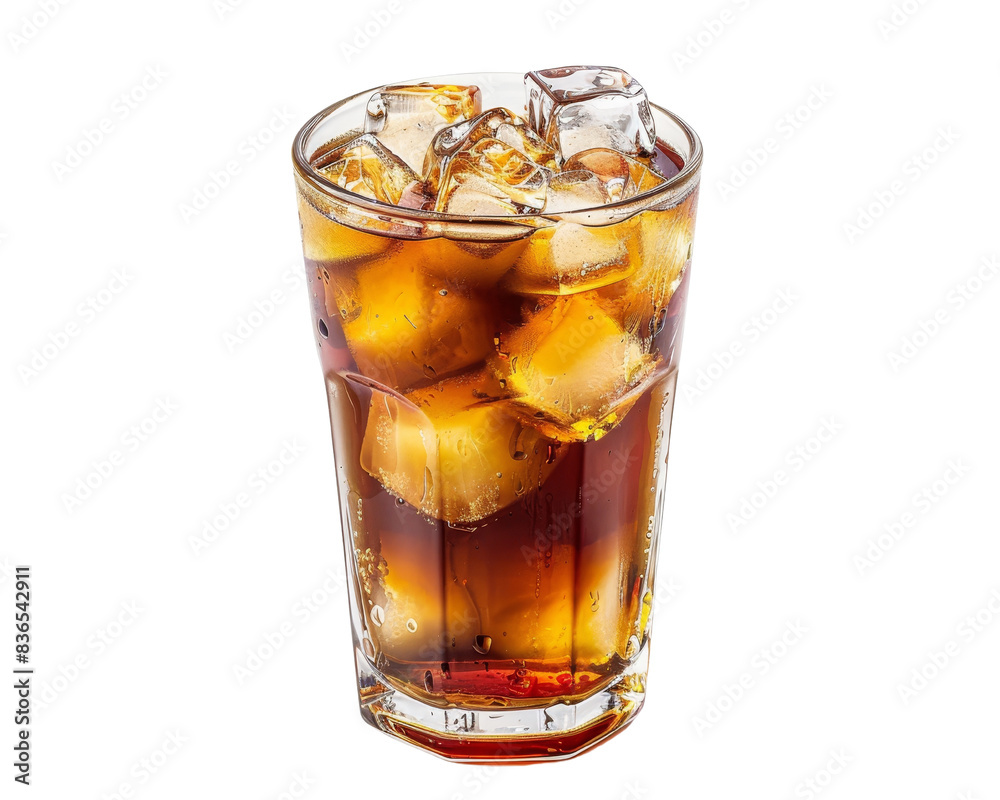 A refreshing glass of cola with ice cubes. Perfect for quenching your thirst on a hot day or as a complement to your meal. A refreshing glass of cola with ice cubes. Perfect for quenching your thirst on a hot day or as a complement to your meal.