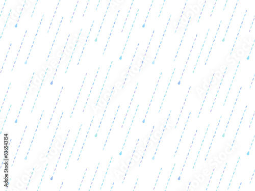 手描き風の斜めに降る雨のパターン背景