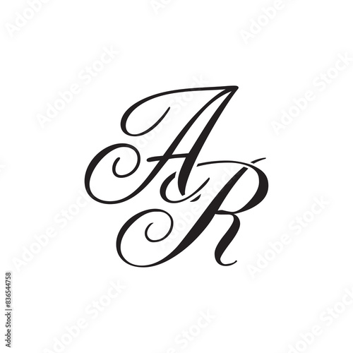 AR initial monogram logo	