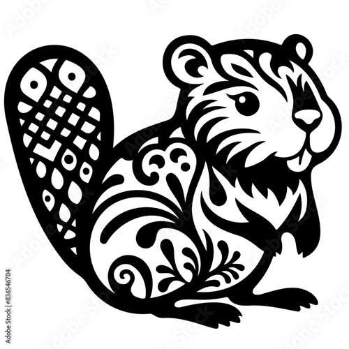 black and white bear on white background