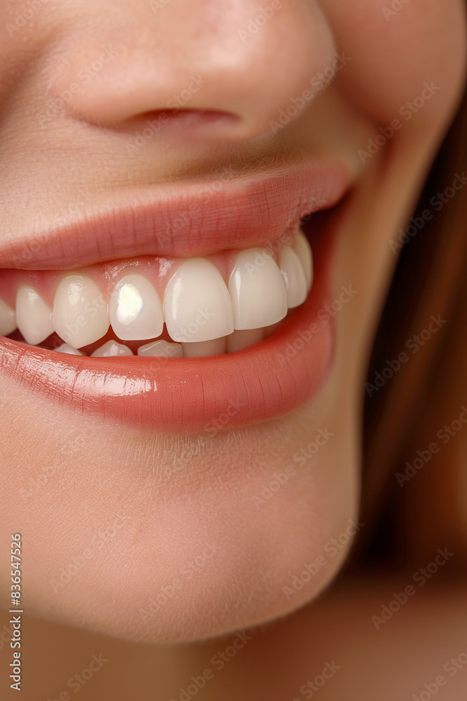 Obraz premium A woman with a bright smile showing her teeth