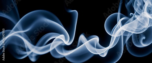 Abstract ethereal smoke patterns on a stark