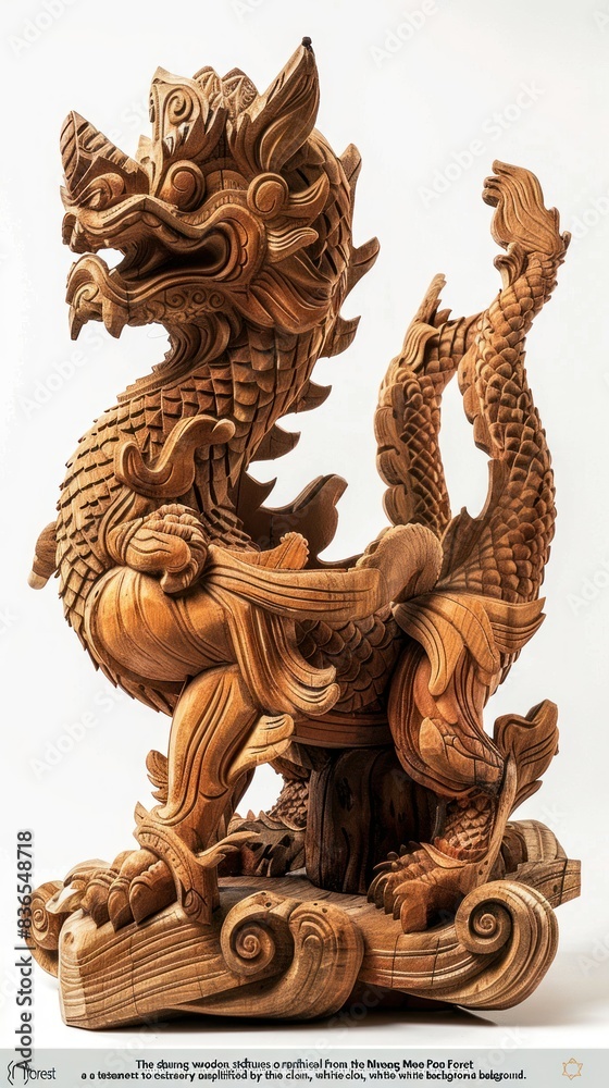 Beautiful wood carvings of mythical animals. Beautiful wood carvings of mythical animals.