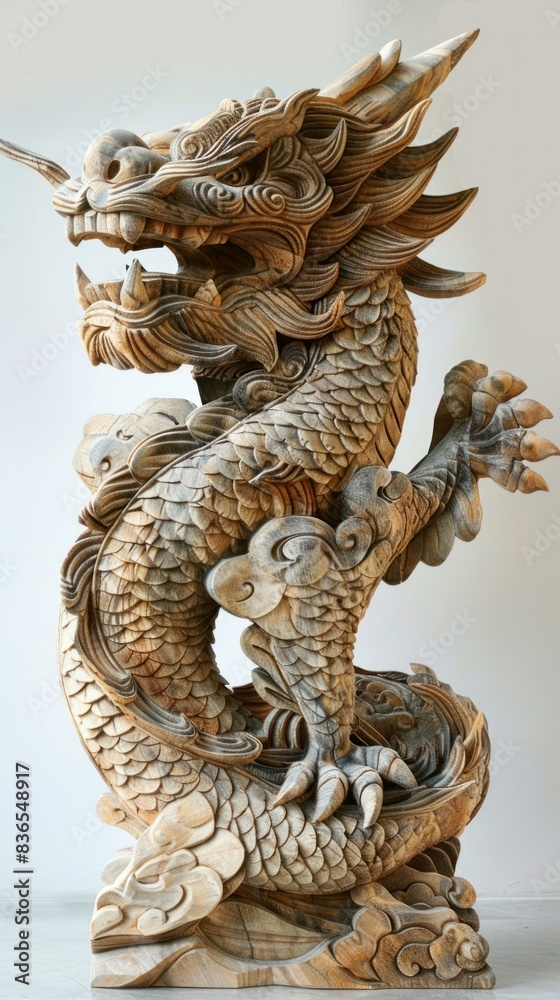 Beautiful wood carvings of mythical animals. Beautiful wood carvings of mythical animals.