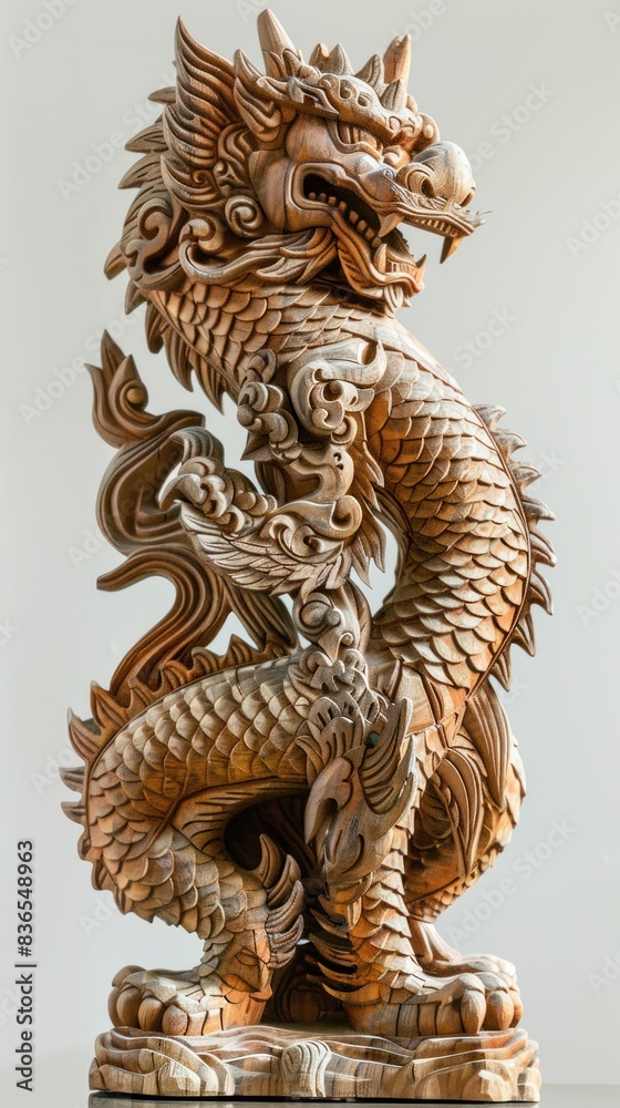 Beautiful wood carvings of mythical animals. Beautiful wood carvings of mythical animals.