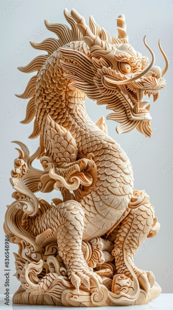 Beautiful wood carvings of mythical animals. Beautiful wood carvings of mythical animals.