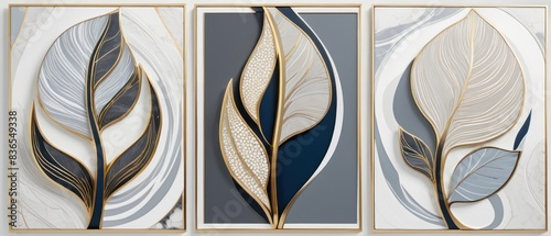 golden botanical texture wall art modern. marble art design with an abstract shape and gold pattern.
