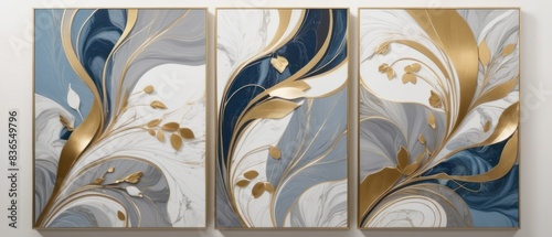 golden botanical texture wall art modern. marble art design with an abstract shape and gold pattern.