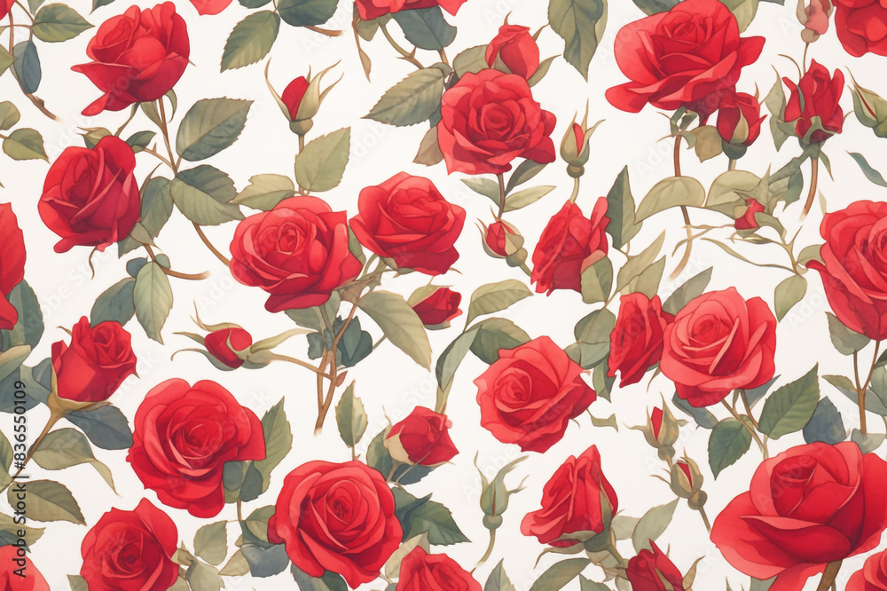 pattern with red roses pattern with red roses