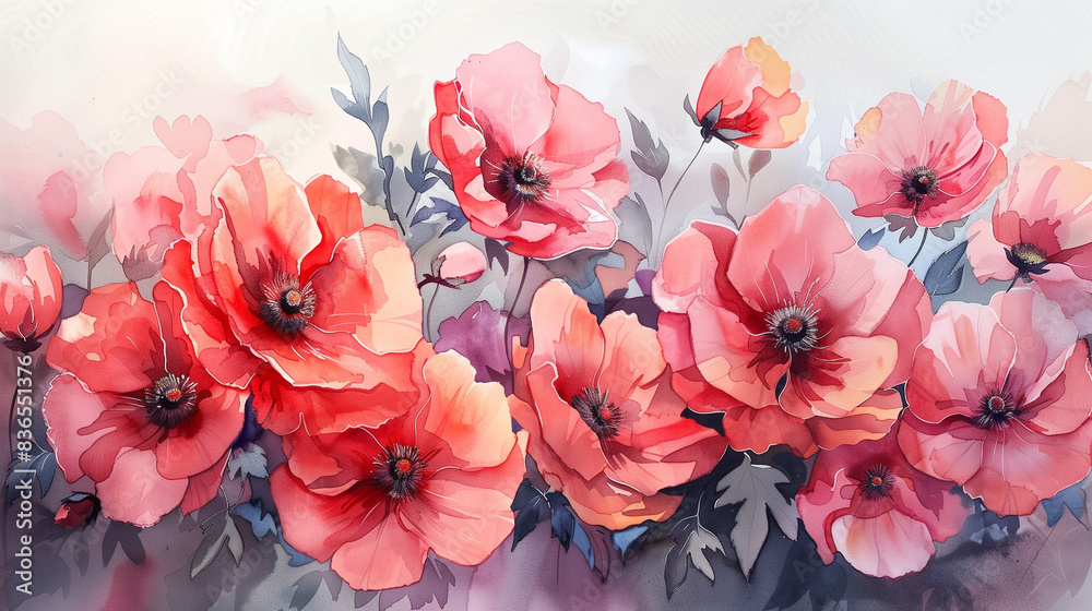 Watercolor illustration of flowers Watercolor illustration of flowers