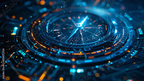 Wallpaper Mural Round object with circular structure, futuristic technology concept space scene illustration Torontodigital.ca