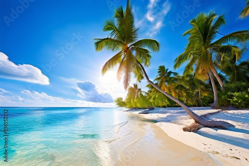 beach with palm trees