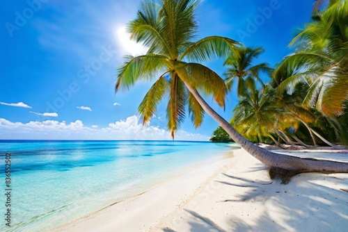 beach with palm trees