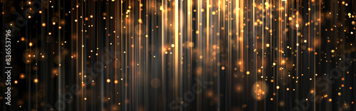 Black background with golden glowing lights