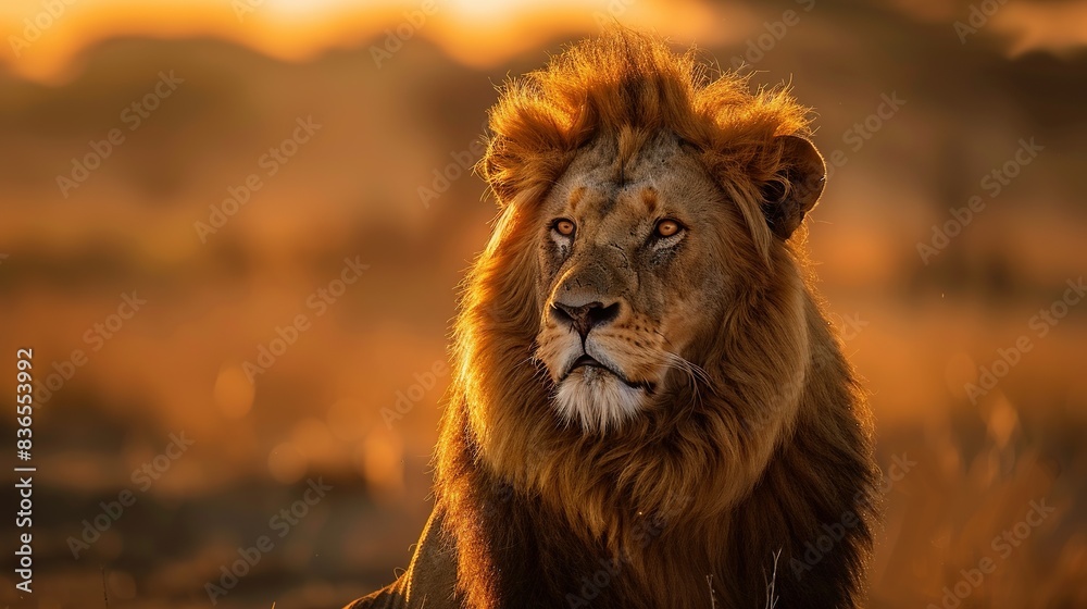 A majestic lion with copy space 