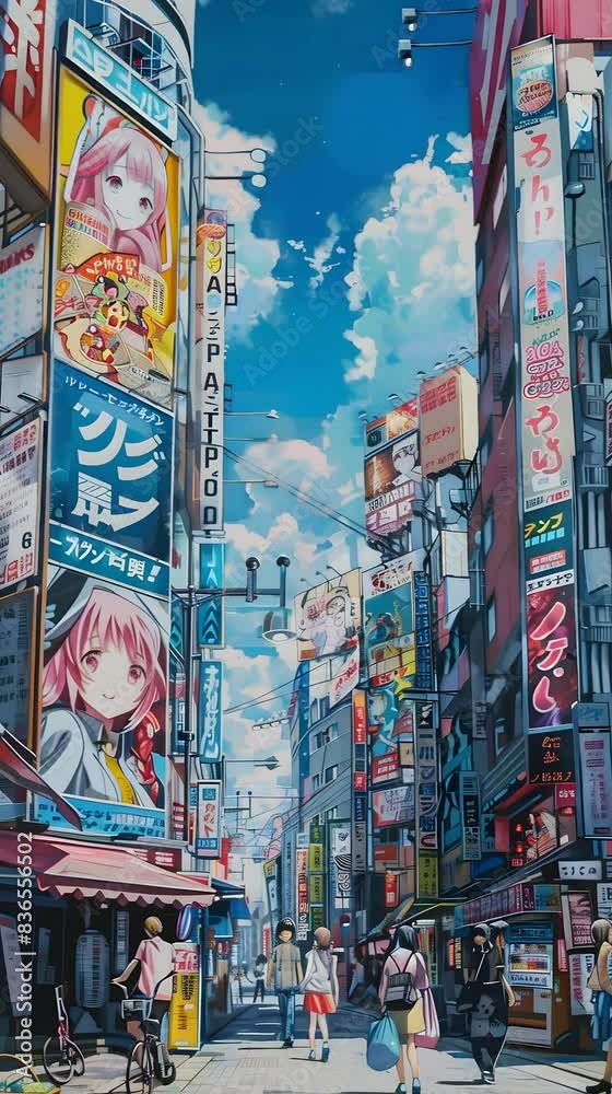 custom made wallpaper toronto digitalanime manga art,  Harajuku district, video shorts, youtube shorts