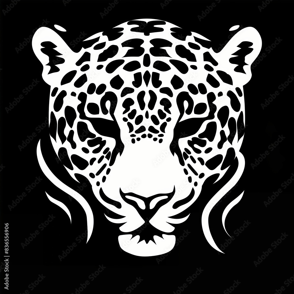 Fototapeta premium The logo of the head of a Jaguar, a Leopard. Wild cat emblem design. Vector illustration.