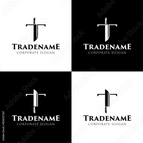Letter T Knife Logo, for Culinary Brands, Knifemakers, and Chefs