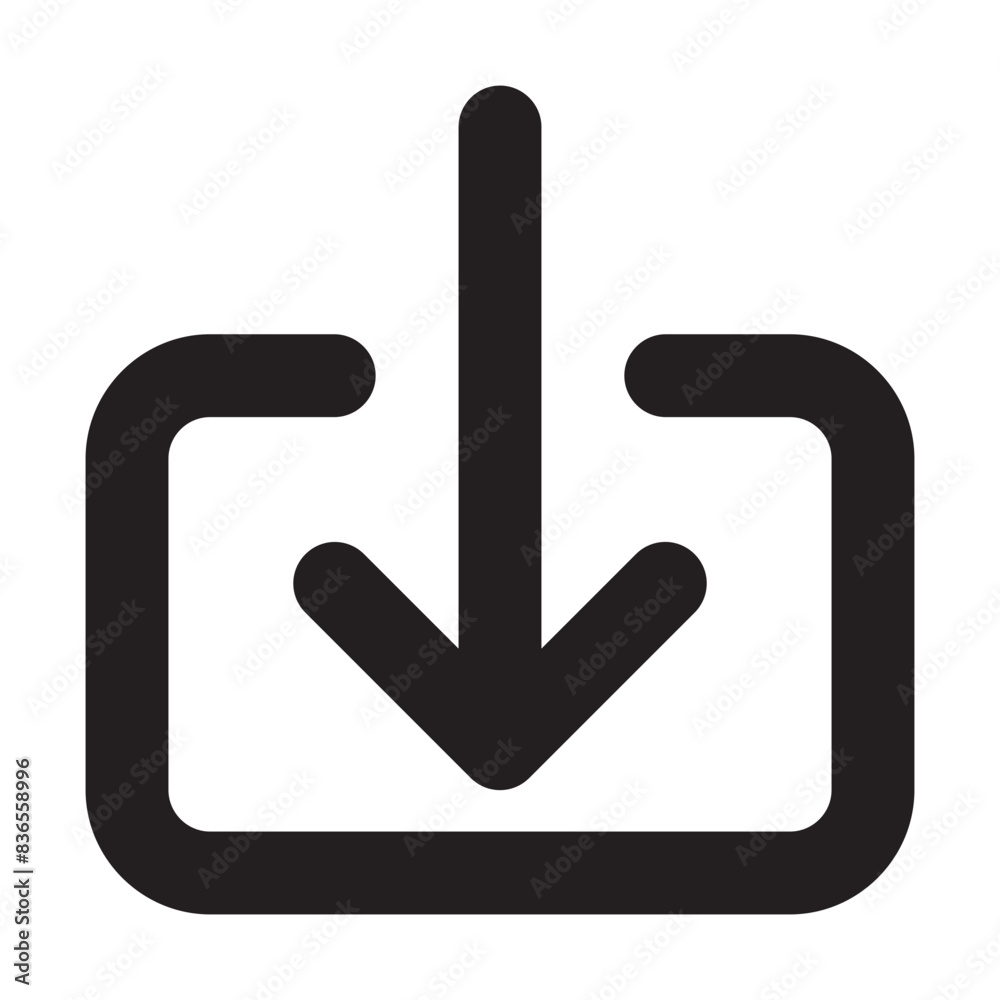 Download down arrow box line icon Download down arrow box line icon
