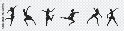 "Dancer Silhouettes Vector Set: Dynamic Poses and Fluid Movement"