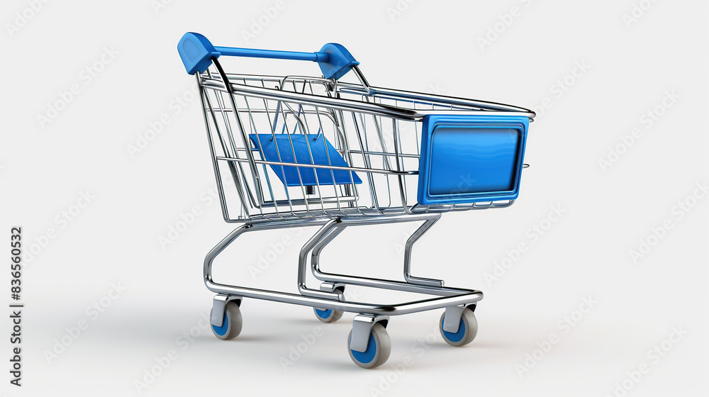 A model of a shopping cart against a white background A model of a shopping cart against a white background