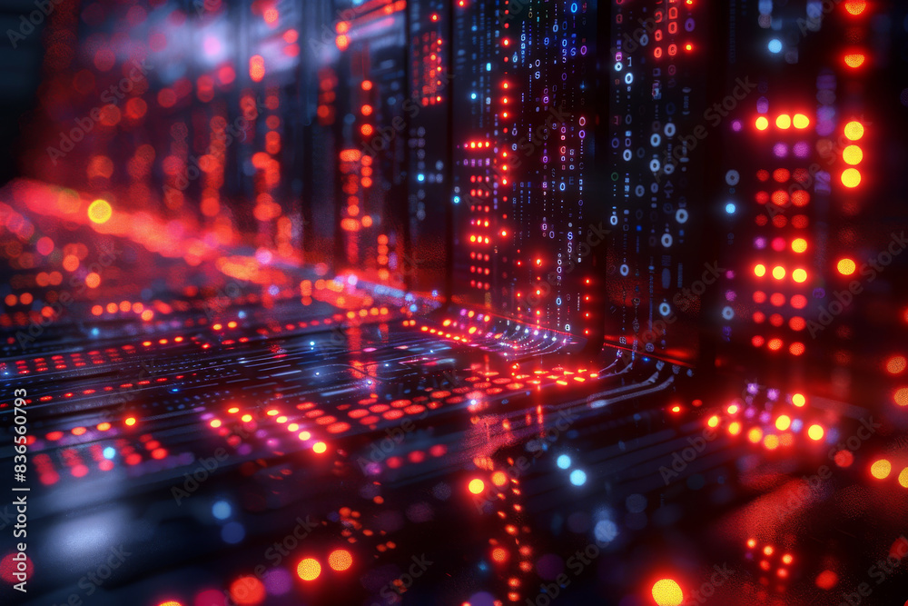 Fototapeta premium Digital background for tech, AI, neural networks, data, audio, graphics