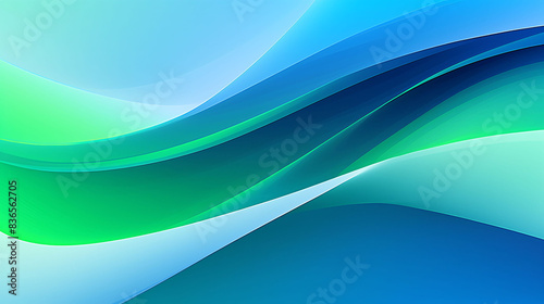 Abstract modern wave banner green background, gradient green wave PPT concept background illustration