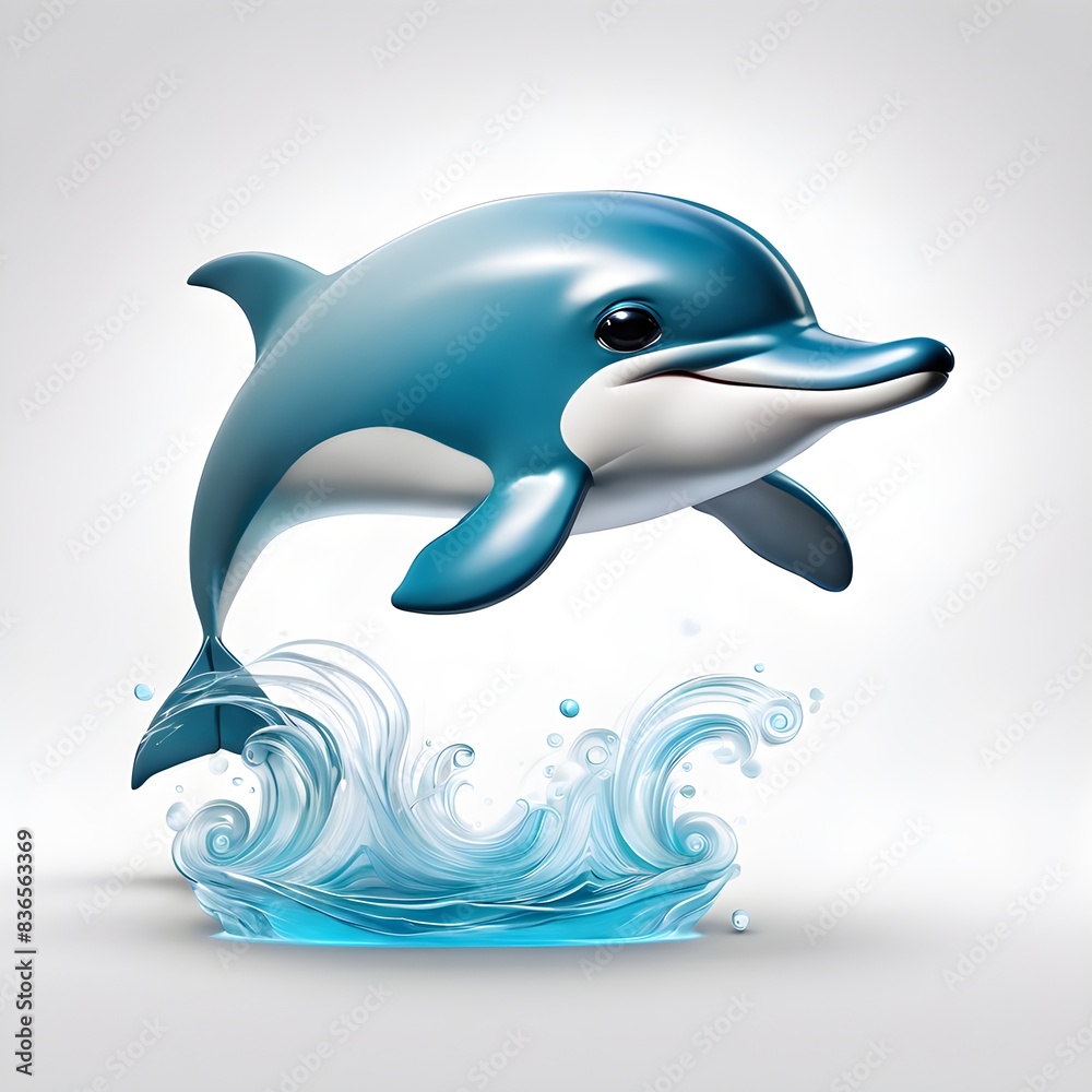 Playful Baby Dolphin Cartoon
