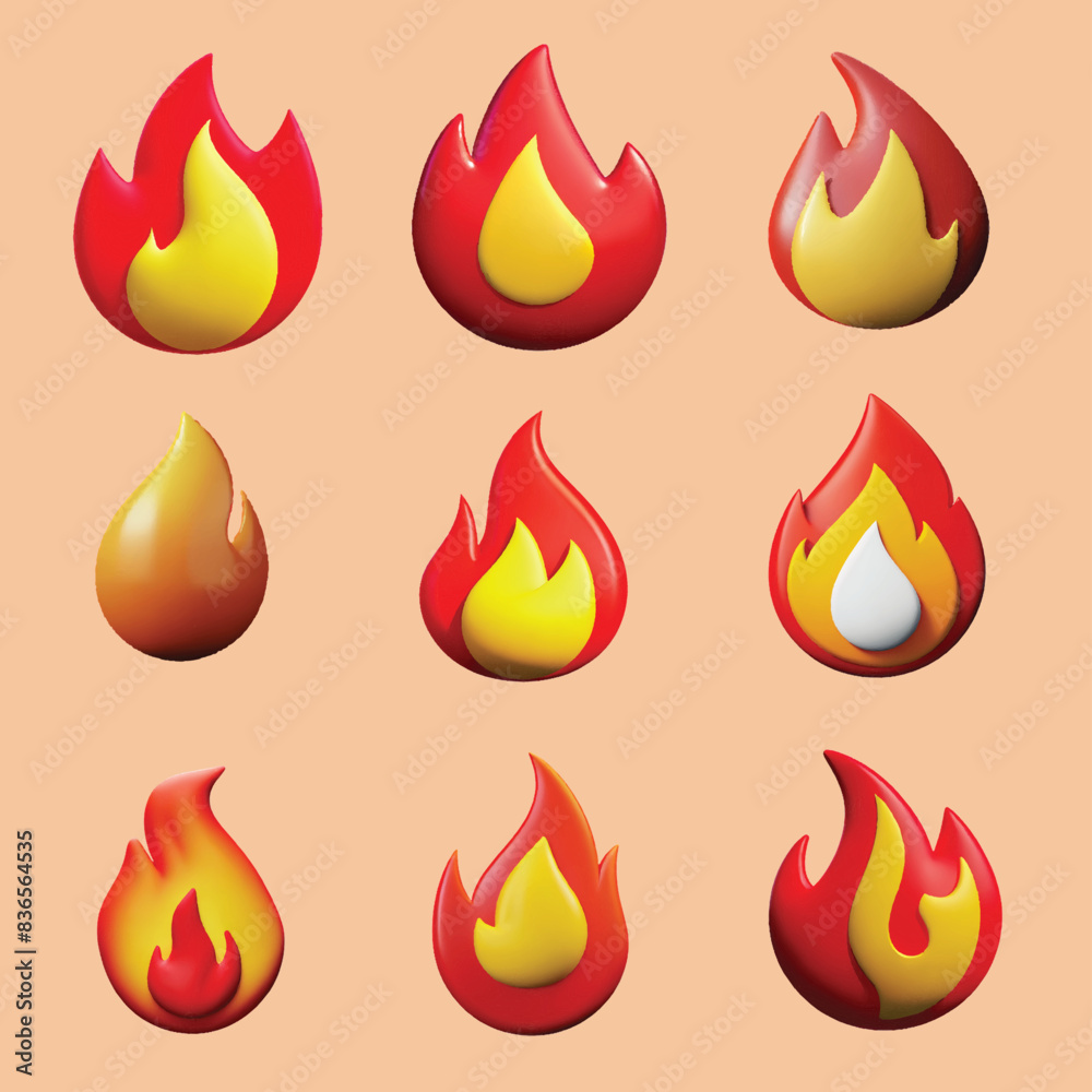 3d icon 3d rendering illustration fire 3d icon 3d rendering illustration fire