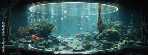 Underwater World in a Round Aquarium