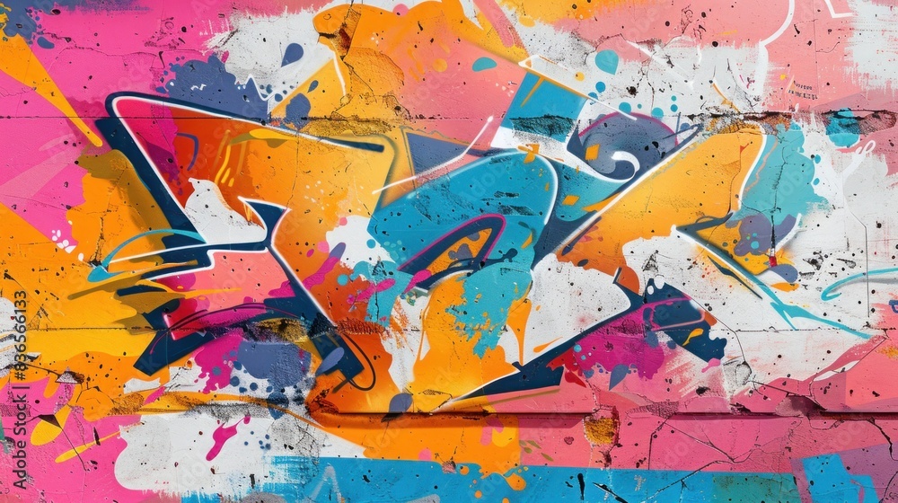 Fototapeta premium A light color graffiti on street wall, background