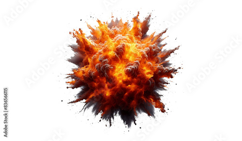 explosion of fire png transparan background,bomb explotion,ai generative