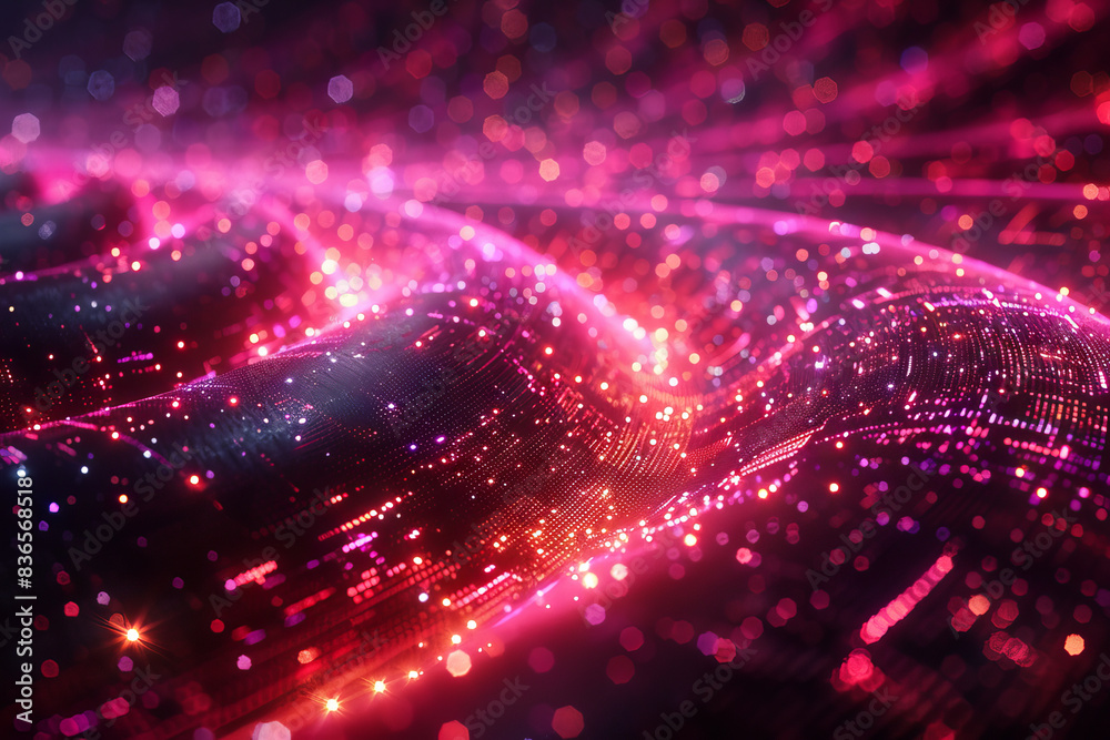 Obraz premium Digital background for tech, AI, neural networks, data, audio, graphics