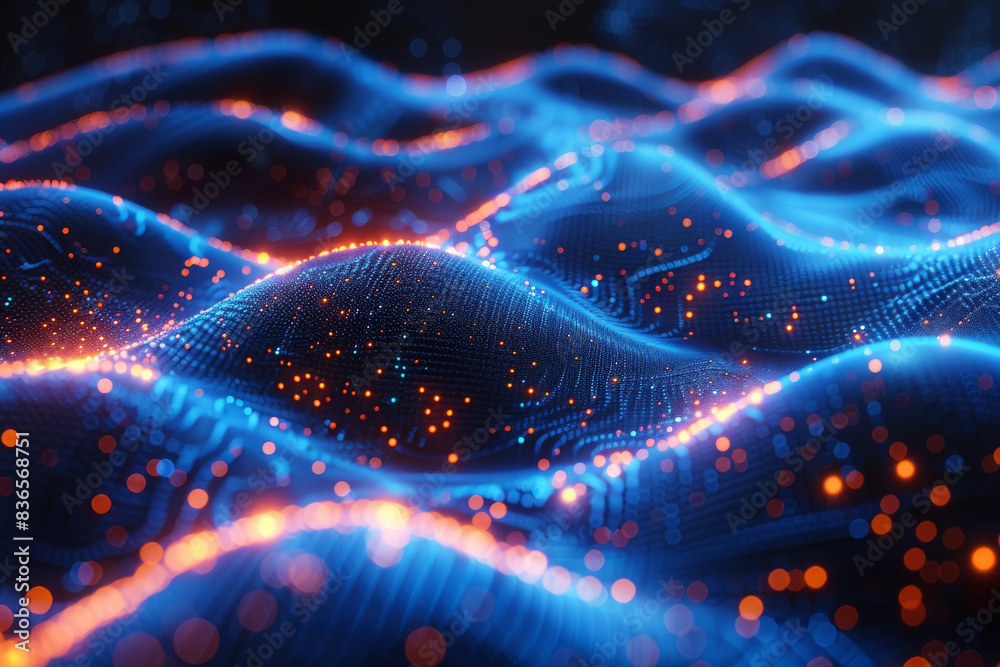 Digital background for tech, AI, neural networks, data, audio, graphics Digital background for tech, AI, neural networks, data, audio, graphics