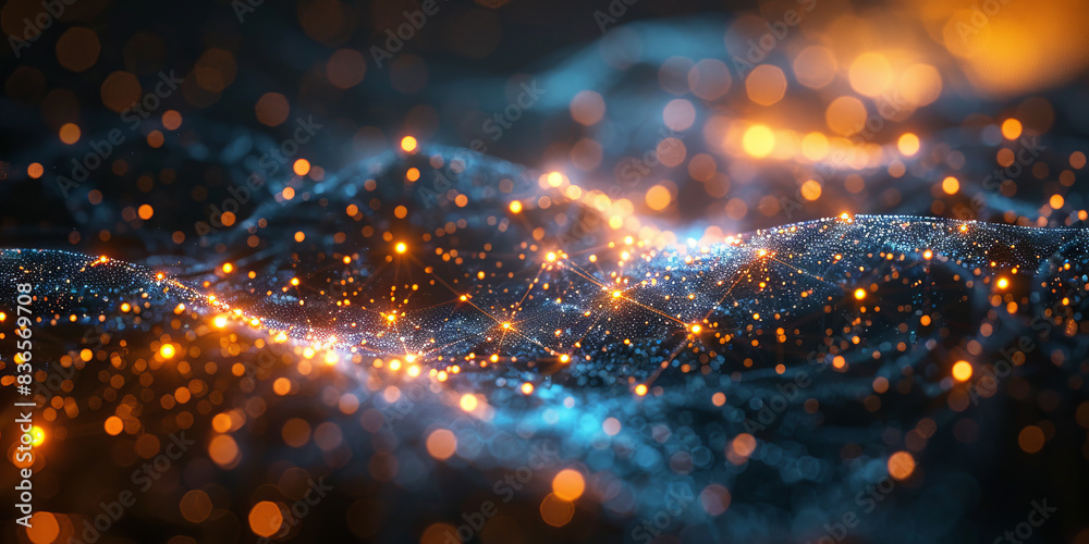 Naklejka premium Digital background for tech, AI, neural networks, data, audio, graphics
