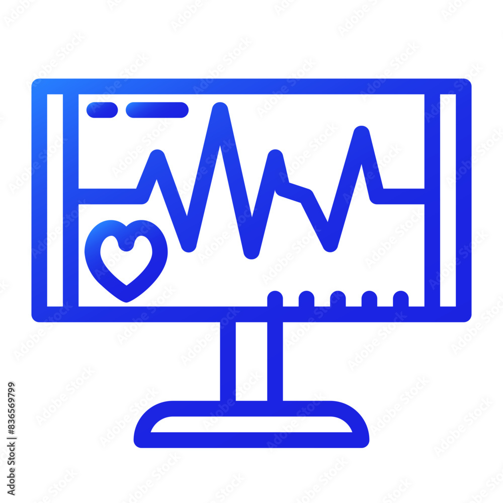 heart rate monitor gradient icon style heart rate monitor gradient icon style