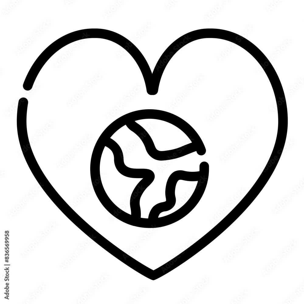 heart of the world cutline icon style heart of the world cutline icon style