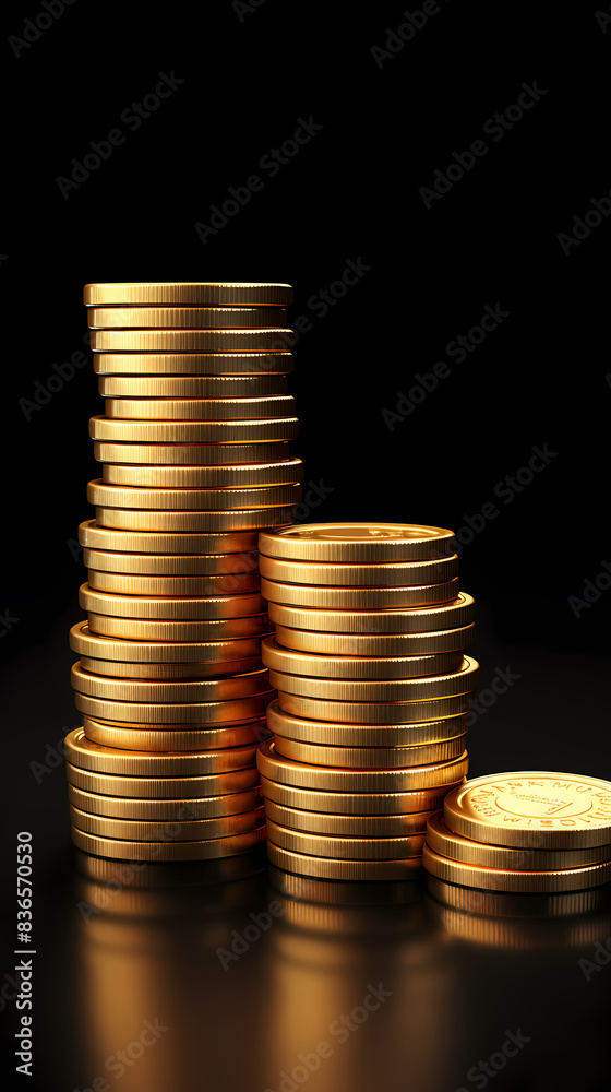 A pile of gold coins, investment and financial management concept A pile of gold coins, investment and financial management concept