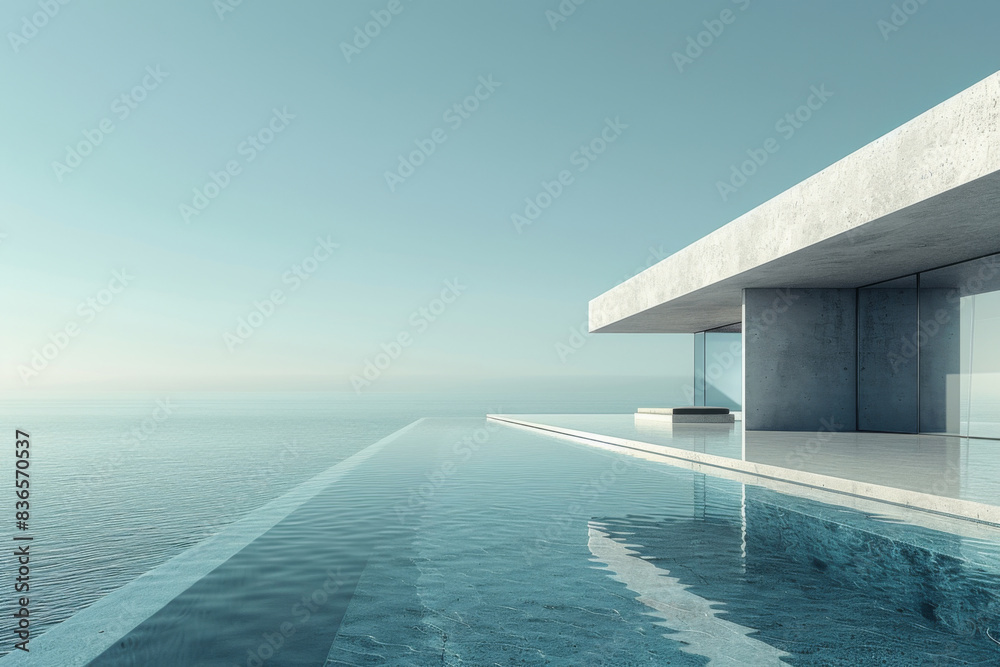 Modern buildings by the lake. Empty architectural background. Modern buildings by the lake. Empty architectural background.