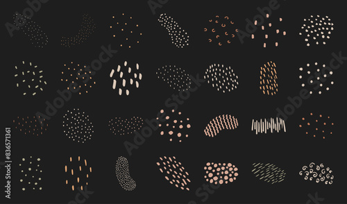 Modern geometric amorphous symbol set, cute boho irregular element graphic, trendy abstract minimal form art, doodle organic asymmetric silhouette design, flat liquid random shape collection,