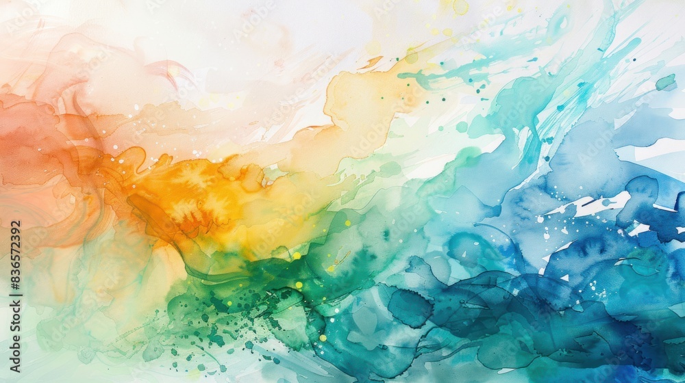 A rainbow watercolors splash, background