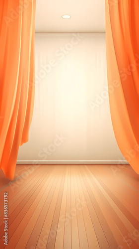 Orange Curtain Illustration