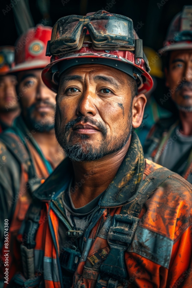 The grandeur of diversity and teamwork in a depicting a diverse group of construction workers The grandeur of diversity and teamwork in a depicting a diverse group of construction workers