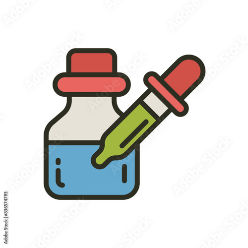 Reagent icon. Laboratory chemical equipment vector illustration