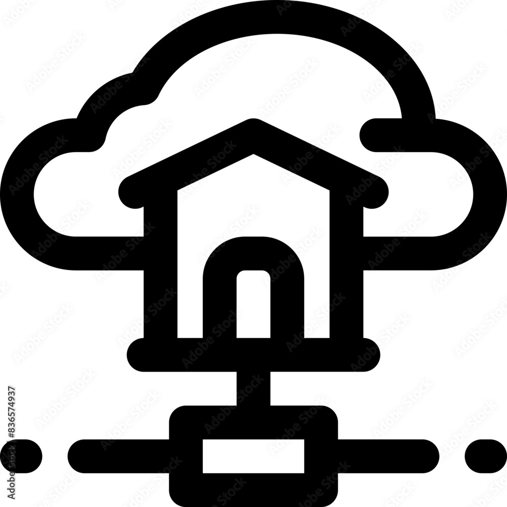 home cloud icon. vector line icon for your website, mobile, presentation, and logo design.