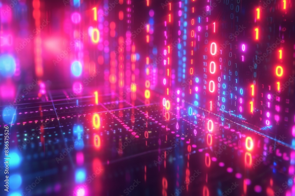 Digital Binary Technology Background created with Generative AI